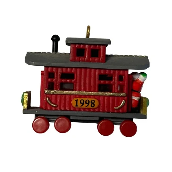 Hallmark Keepsake Ornament 1998 Caboose-Noel RR Miniature Collector Series Red - Picture 4 of 5